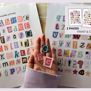 Druckbare Buchstaben Magazin Ausschnitte | 100 Stück | Digitaler Download für junk journal, scrapbook, pen ppal | Lösegeld Nachricht zum Drucken & Schneiden