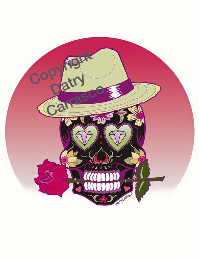 Pocket Mirror Candy Skull