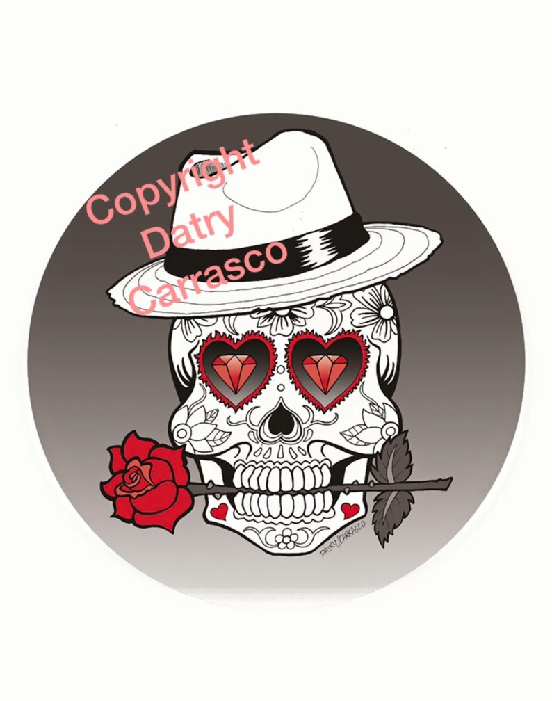 Pocket Mirror Candy Skull