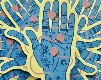 Mystic Hand Mushrooms Sticker | Cottage Core | Mushroom | Spooky | Good Vibes | Witchy