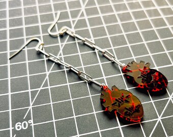 Barbed Wire Heart Earrings | Gothic | Dark | Heart | Barb Wire | Macabre | Love