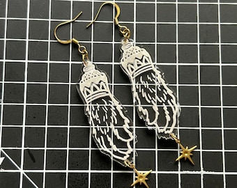 Rabbit Foot Earrings | Lucky | Macabre | Oddities | Spooky | Charm | Tattoo Style