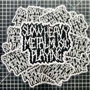 Slow Heavy Metal Music Playing Vinyl Sticker | Metal | Death Metal | Hardcore