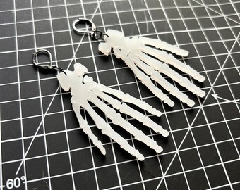 Skeleton Hand Hanging Earrings | Oddity Jewelry | Alternative | Creepy | Spooky | Gothic