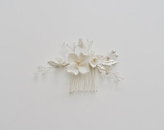 Brautschmuck: Kleiner Haarkamm Joelle | Haarschmuck | Bridal Headpiece für deine Hochzeit | Farbe silber oder gold