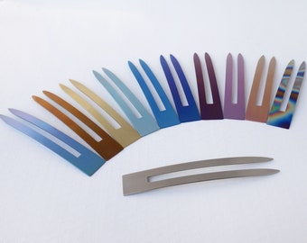 Feather fork, hair fork made of titanium, single colour