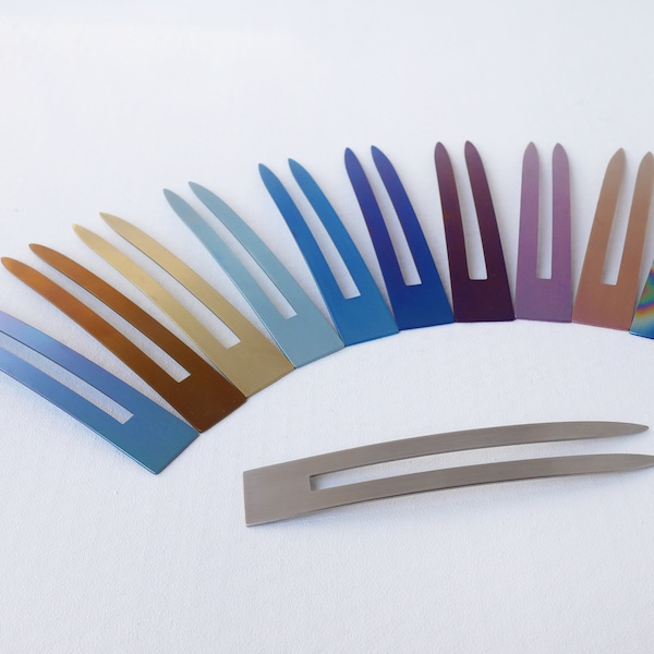 Feather fork, hair fork made of titanium, single colour