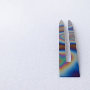 Feather fork, hair fork made of titanium, single colour image 3