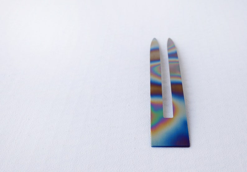Feather fork, hair fork made of titanium, single colour image 3