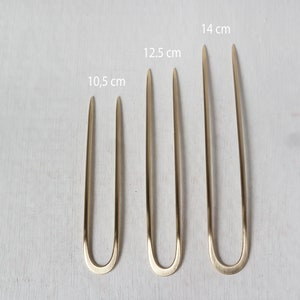 tenedor de pelo de latón forjado con puntas redondas imagen 4