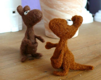 Kangaroo WALTRAUD felted zootiere felt animals felt figure pendant car keychain Australia Mobile decoration gift woman man child