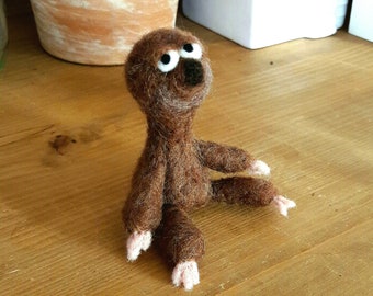 Cute Sloth "Lars" Hand Felt felted Gift Man Men Pendant Keychain Friend Birthday Zoo Animals Animals Stone Age Figure