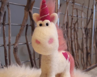 Magical Unicorn ELISA hand felted felt fabric Filzmichel Unicorn Horse Girl Gift School cone felting Back to school Birthday Pony
