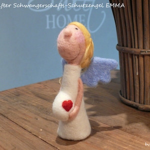 Süßer Schwangerschafts-Schutzengel EMMA Filzmichel filz filzen Schutzengel Schwangerschaft Geschenk Freundin Frau Glücksbringer Babybauch Bild 3