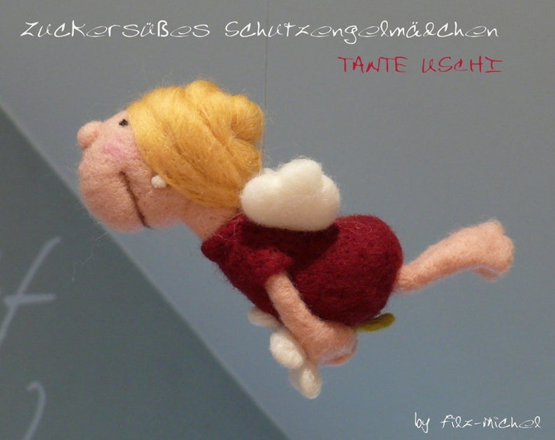 Süßes Schutzengeldame TANTE USCHI gefilzt filz Engel Engelchen - Etsy.de