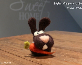 Cheeky bunny "Mini-PAUL" in desired color, felted