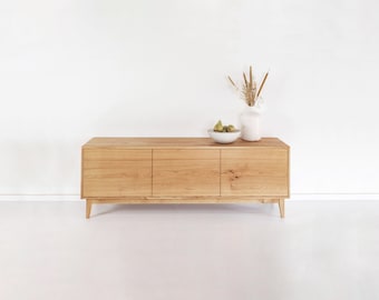 Sideboard solid oak lowboard TV table oak midcentury vintage