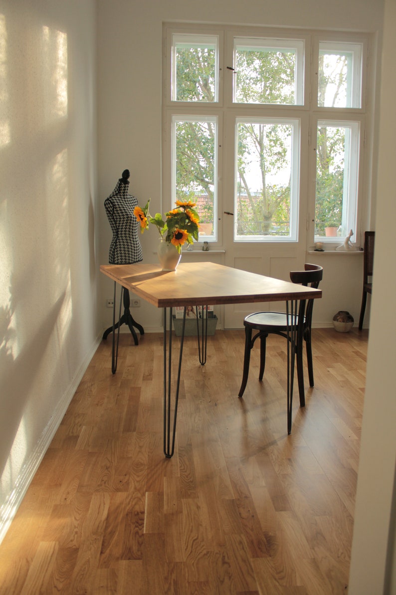 Dining Table Desk From Recycled Oak Reclaimed Wood Vintage Etsy