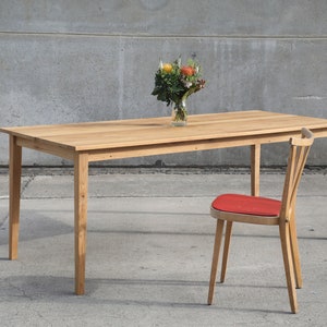 Dining table made of oak vintage midcentury danish solid wood industrial solid oak desk table