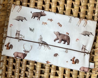 Personalized diaper bag with forest animals