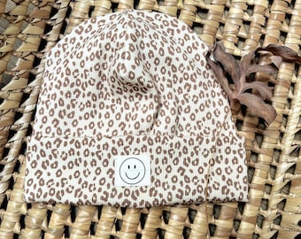 Hipster Beanie Hat Kids I Leo Pattern I Children's Hat I Smiley I Size selectable