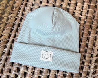Hipster Beanie Hat Kids IMint/Sage Green I Smiley I Children's Hat I Size Selectable