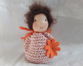 Petit ange gardien 9 cm, crocheté et feutré