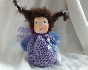 Petit ange gardien 9 cm, crocheté et feutré