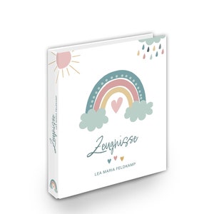 Carpeta de certificado del arco iris | carpeta| A4 | escuela | Testimonios | estable | todo el tiempo escolar | Regalo | Inscripción escolar