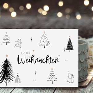 Carte de Noël Forêt "Noir & Blanc"