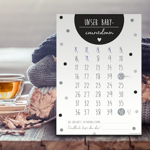 Baby-Countdown | DOTS | DIN A4 | Wandbild | Countdown Geburt | Schwangerschaft | Poster | Print | Vorfreude | Geschenk