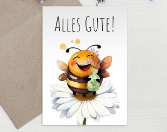 Karte "Alles Gute!" Biene