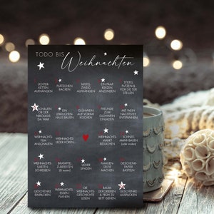 Advent calendar ToDo until Christmas Postcard A6 Advent Gift calorie-free anticipation Christmas greetings Kein Kartenhalter