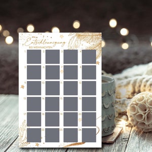 Calendario dell'Avvento da grattare “Rallentare fino a Natale” | Cartolina | A6 | Avvento | Regalo | senza calorie | anticipazione | Auguri di Natale