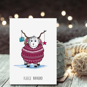Weihnachtskarte Schaf | Fleece Navidad