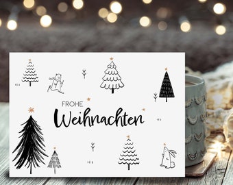 Weihnachtskarte "Black & White"-Wald