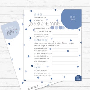 Freundebuchseiten Grundschule "DOTS blau"