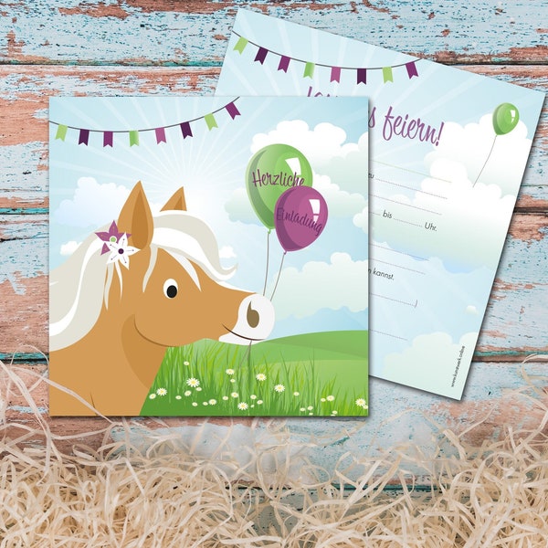 Einladungskarten "Pony" | Geburtstag | Mottoparty | Einladung | Kindergeburtstag | Pferd | Reiterhof