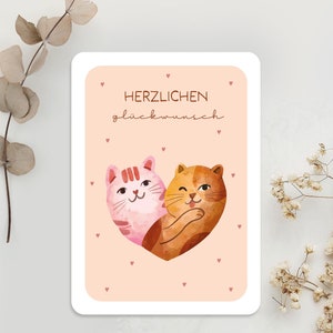 Kaart "GEFELICITEERD" | Katten