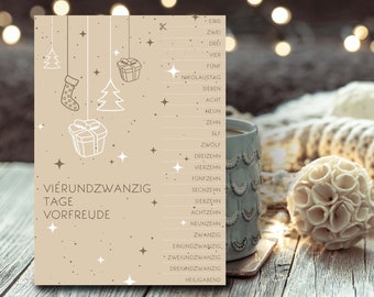 Advent calendar "Twenty-four days of anticipation" to cut off | Postcard | A6 | Advent | Gift | calorie-free | Anticipation