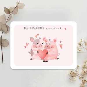 Tarjeta "Te quiero mucho" | cerdito
