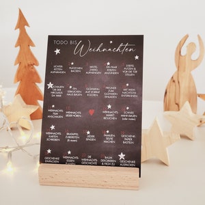 Advent calendar ToDo until Christmas Postcard A6 Advent Gift calorie-free anticipation Christmas greetings Kartenhalter natur