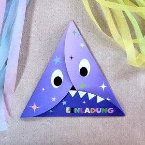 Einladung "Falt-Monster" | Faschingsparty | Kindergeburtstag