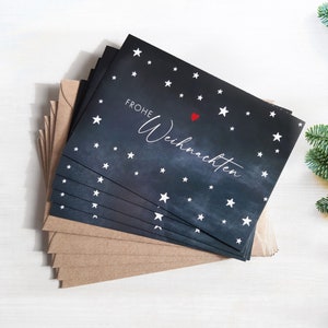 Set of 5 Christmas cards STARS image 1