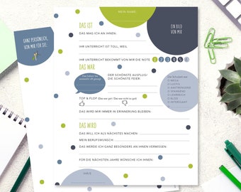 Student pages for teacher's farewell gift | Taupe | Friendship book | Class | As a keepsake