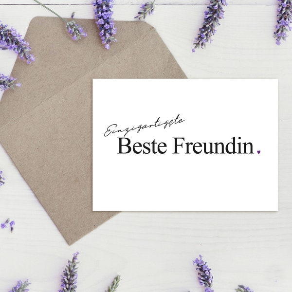 Klappkarte "Einzigartigste BESTE FREUNDIN" | Danke | Geburtstag | Lieblingsmensch | Seelenverwandte | Erinnerung | Entschuldigung