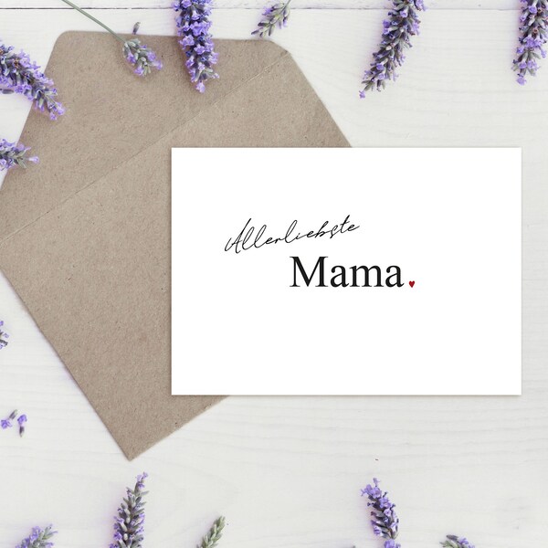 Klappkarte "Allerliebste MAMA" | Muttertag | Danke | Bedanken | Geschenk | Geburtstag | Schwangerschaft | Vorfreude