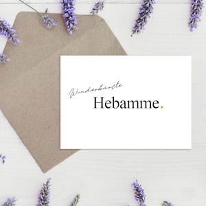 Carte pliante « La plus merveilleuse SAGE-FEMME » | Merci | Bébé | naissance | Cadeau | Soins | Merci | anniversaire | Parents
