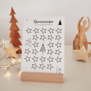 Calendario dell'Avvento da colorare “Star Magic” | Cartolina | A6 | Avvento | Regalo | senza calorie | anticipazione