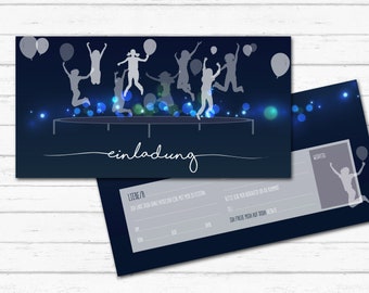 Invitation cards "Trampoline" | Indoor playground | Trampoline hall | Party | Birthday | Garden Party | Dance Festival